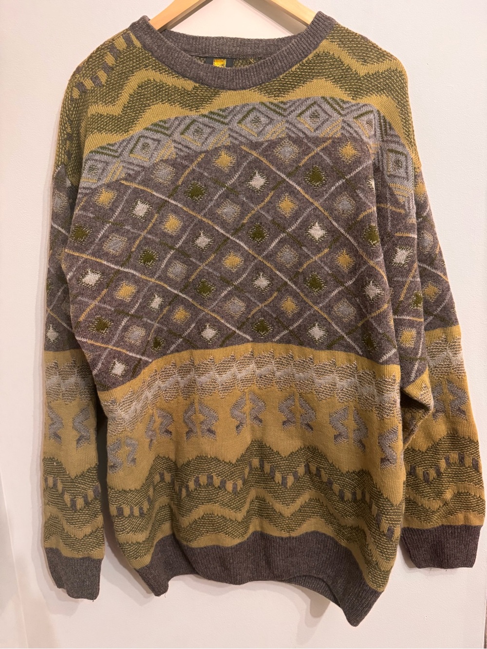 Vintage Y2k Rangin Chunky Grandpa Fall Knit Sweater